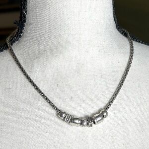 Brighton Beaded Necklace Silver Plated Round Square Scrolled Beads